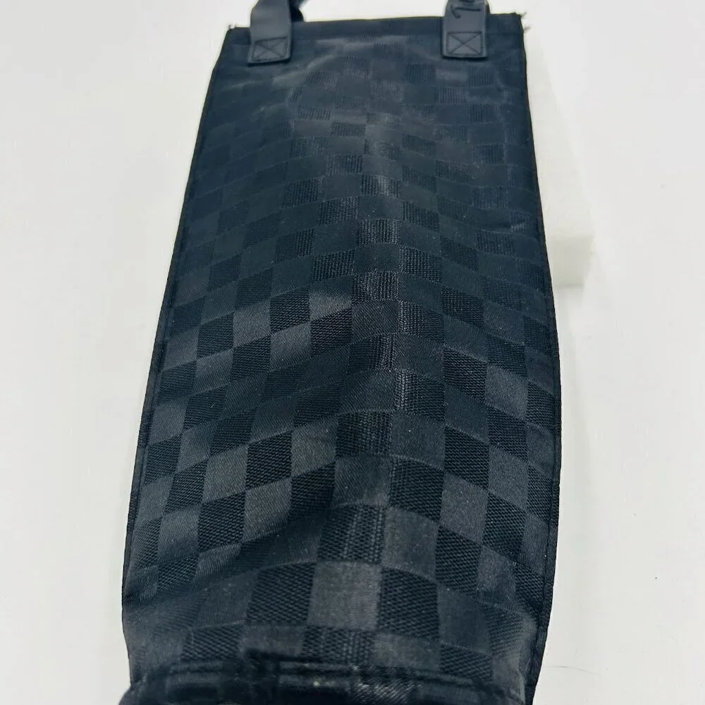 Tirrinia Black Wine Carrier Bag Insulated 1 Bottle Cooler Carrying Tote Travel